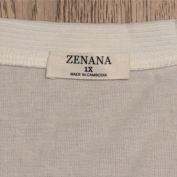 Zenana Womens Plus 2X 18 20 Cream Cardigan Sweater Snaps Slim Fit Pockets NEW - Picture 3 of 4